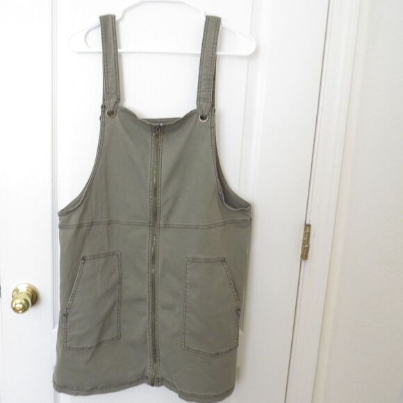Kohl's SO Dresses & Skirts - SO Women's Zip Front Overall Pinafore Dress Cotton Olive  Cottagecore XXL EUC